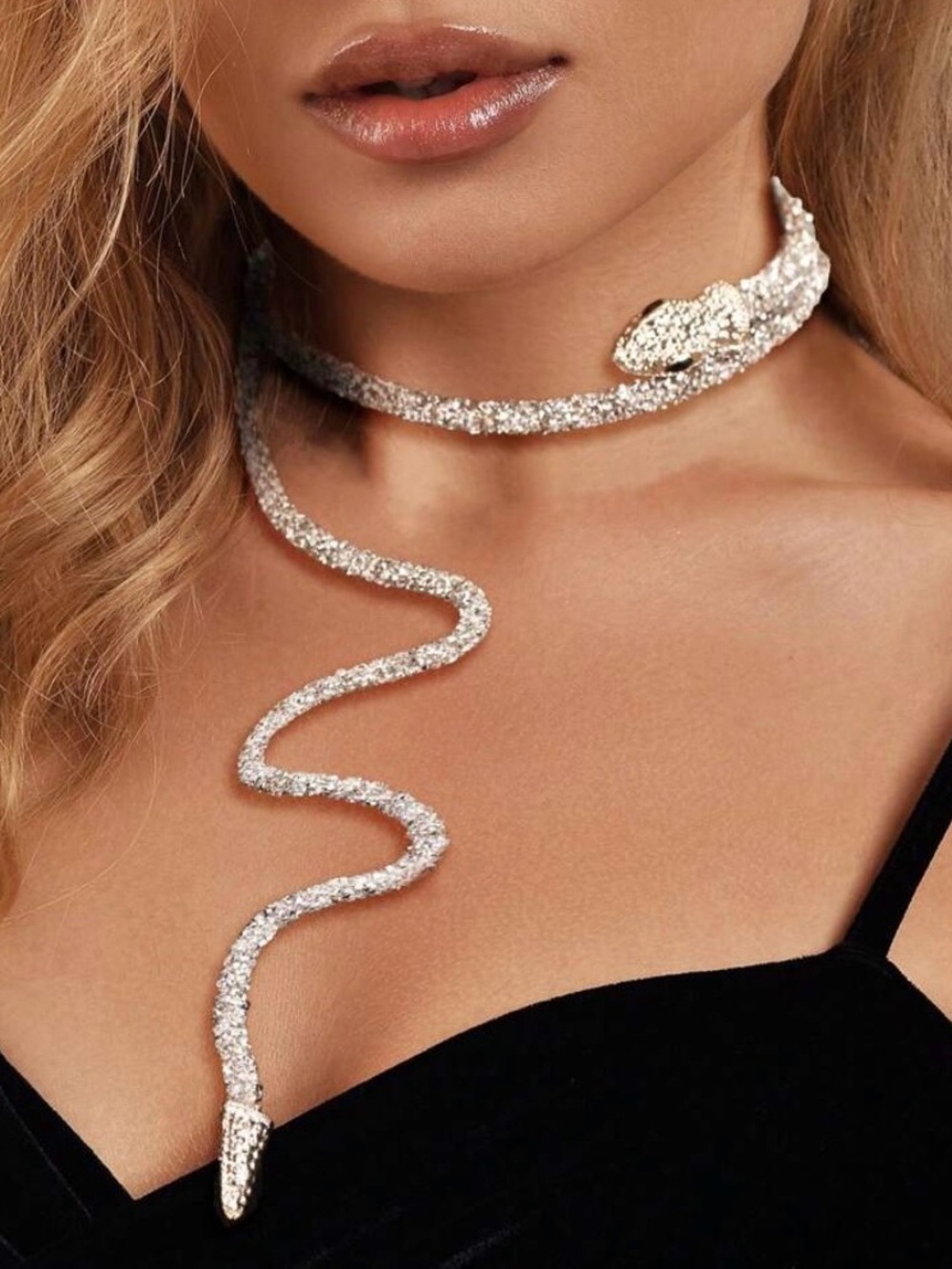New Unique Rhinestone Bendable Snake Necklace - Transforming Jewelry Piece